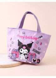 Sanrio 1pc Sanrio KT Cartoon Cute Girl Thermal Lunch Bag Kuromi Pachimaru Large Capacity Student Bento Box Bag