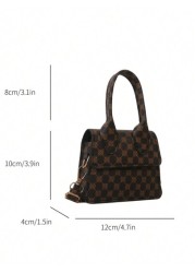 1pc Mini Solid Color Crocodile Embossed PU Flap Handbag Shoulder Bag Multi Color Options Suitable For Daily Use