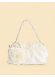 1pc Ruffle Cloud Mobile Phone Coin Purse Floral Pearl Hand Held Clutch Bag