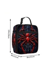 Spider Print Lunch Bag Insulated Tote Bag Portable Carry On Bag Tote Ice Bag Lunch Bag Multifunctional Lunch Box Bag For Work Travel Picnic
