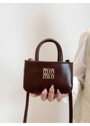 1pc Pu Zipper Fashionable And Simple Girl S Handbag Niche Parent Child Crossbody Bag Lipstick Bag Korean Style Versatile Niche Design With Comfortable Shoulder Straps Versatile And Suitable For Girls
