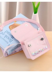 1pc Multi Color Cute Flower Pearl Decor Kids Student Shoulder Bag School Lunch ID Coin Pouch Suitable For School Commuting Gift Rewarding Daily Wear