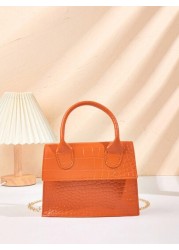 1pc Crocodile Pattern Girls Handbag Chain Crossbody Shoulder Bag Ideal For Daily Use Party And Mother s Day Gift