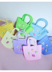 1pc Silicone Hollow Tote Bag For DIY Parent Child Storage Beach Use Suitable For Carrying Phone Messenger Bag Maternity Bag