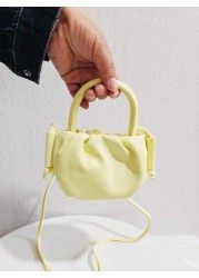 Girls Pleated Cloud Mini Messenger Bag Fashion Small Princess Handbag Gift For Girls Kids Coin Purse