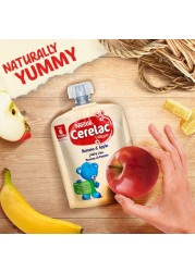 Nestle Cerelac Fruits Puree Pouch, Banana, Apple, from 6 Months, 90g