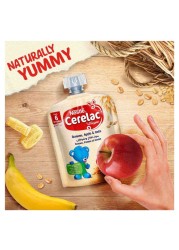 Nestle Cerelac My 1st Fruit and Cereal Blend Banana Apple and Oats Puree, from 6 Months, 90g Pack of 4