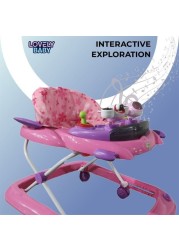 Lovely Baby Foldable Kids Walker BW10 with Adjustable Height, Musical Toys, Rotating Wheels, Comfortable &amp; Safe Activity Walker for Toddlers, Small Infant Boy Girl 6-18 months - Pink