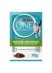Purina One Indoor Advantage with Chicken in Gravy Cat Wet Food, 1 Years and above, 85g Pack of 12