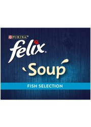Purina Felix Soup Fish Selection Cat Wet Food, 48g Pack of 6