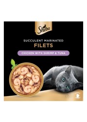 Sheba Chicken Filets with Shrimp and Tuna Wet Food for Cats, 60g