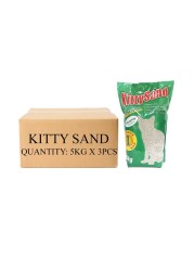 Bag of 3 - Kitty Sand 100% Natural Clumping Bentonite Cat Litter 5KG