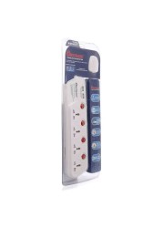 Oshtraco 4 Way Switch Extension Cord White 2m