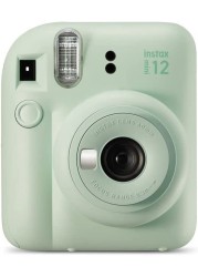 Fujifilm Instax Mini 12 Instant Film Camera, Auto Exposure With Built-In Selfie Lens, Mint Green