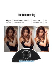 Generic-18 Inch Dimmable SMD LED Ring Light Kit 48W Stepless Brightess Adjustment 3200K-5600K Lighting Ringlight with Tripod Stand Carrying Bag Cell Phone Holder Hot Shoe Adapter for YouTube Video