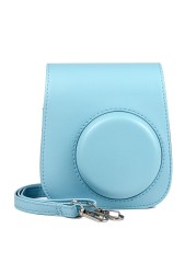 O Ozone Case For Fujifilm Instax Mini 11 Case Pu Leather Instant Camera Cover With Adjustable Strap [ Designed Cover For Fujifilm Instax Mini 11 Instant Camera Bag ] - Sky Blue