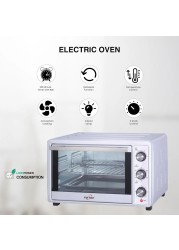 STAR TRACK 35L Electric Oven with Rotisserie, Convection, 120-Min Timer, Temperature Control, Up/Down and Dual Function, 3 Knob Control, 5 Baking Accessories, Stainless Steel Body and Handle, 1500W