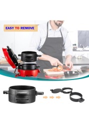 Kitchen Desk Sandwich Toaster Burger Maker, Panini Press with Egg Rings and Timer, Efficient Non-Stick Heating Plates, for Hamburgers, Waffles Snacks Burger Sandwich Maker