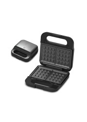 3 in 1 Sandwich Maker with Interchangeable Plates Waffle, Grill, and Sandwich Press 1200W Non Stick Coating, Easy to Clean