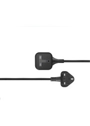 DKURVE&reg; 3 Meter 1 Way Gang Extension Lead 13 AMP Single Socket Extension Lead, UK 3 Pin Fused Plug male to female Travel Use Extension Cord Power Strip Plug, Extension for Travel, Home &amp; office