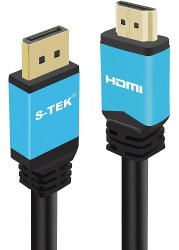 S-TEK [3mtr/6ft] Display Port to HDMI Cable Male to Male DP to HDMI for HDTV and Monitor Cable