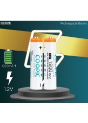 COOPIC Create Cool Pictures Rechargeable AAA Batteries, 1200mAh High Capacity Batteries 1.2V HR03 NiMH Low Self Discharge (4pcs)…