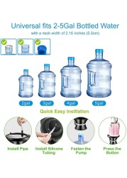 FITTO USB Rechargeable Water Bottle Dispenser Pump – Portable Automatic Electric Drinking Pump for 1-5 Gallon Jugs, Ideal for Home, Office, Kitchen, Indoor & Outdoor Use, Camping, and Picnics