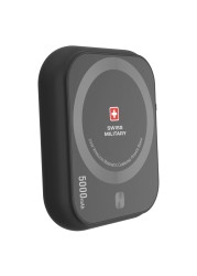 Swiss Military Portable Wireless Magnetic Charging Power Bank Black 5000mAh 20W
