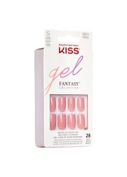 Kiss Gel Fantasy Color False Nails Ribbons Pink 24 PCS