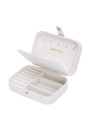 Smileshe Jewelry Box PU Leather Small Portable Travel Case 2 Layers Organizer Display Storage Holder Box for Rings Earrings Necklaces Bracelets