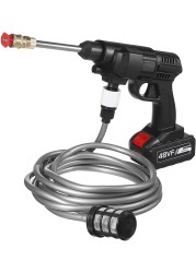 Generic YU Well 48V 25000mAh 30Bar Cordless High Pressure Car Washer With Nozzles Water Gun Set
