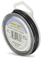 Artistic Wire 10 mm Silver Plated Tarnish Resistant Colored Copper Craft Wire 18 Gauge 20 ft Hematite