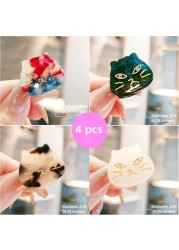 Cute Cat Hair Clips for Women Mini Hair Clips and Claw Girl Side Clips 4pcs
