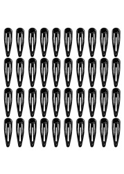 40Pcs Silicone Coated Hair Barrettes for Women NonSlip Metal Hair Clip Barrettes Drop Oil Protection Snap Hair Clips for Kids Teens GirlsBlack