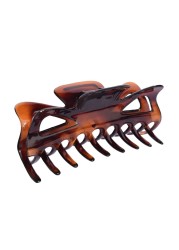 Parcelona French Classic Jumbo Large 5 12 Celluloid Acetate No Slip Grip Jaw Hair Claw Clip Strong Hold Durable Styling Volume Women Hair Accessories Made in France Tortoise Shell Brown