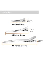 40 Pcs Metal Duck Billed Hair Clips for Styling SectioningSilver for Women Long Hair Alligator Curl Clips for Hair RollerSalonBows DIY with Case