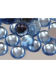 9mm Blue Sapphire Lite H118 Flat Back Acrylic Round Cabochon Pro Grade 75 Pieces