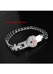 Aiwanto Couple Bracelet and Necklace Key Lock Set Lovers Jewelry Valentine&#39;s Day Gift for Couples(Silver)