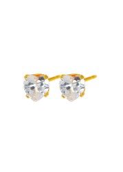 Caflon Fashion Sense Gold Plated Cubic Zirconia Heart Earring, 5 mm
