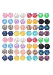 Vivian 204 Pieces 17 Colors Round Resin Cabochon Flatback Druzy Iridescent Colorful Cabochons DIY Accessories 8mm