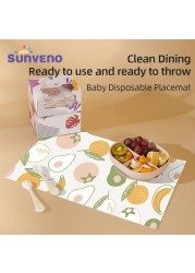 Sunveno لتغذية الأطفال، مفارش ملابس متعددة الأغراض للسفر يمكن التخلص منها، 20 قطعة/الحزمة