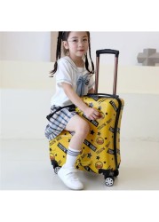 Kids Ride-On Travel Suitcase with Wheels - Spinner Carry-On Trolley Case with Password Lock, Universal Wheels for Ages 1-6