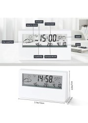 Generic Digital Alarm Clock With Time Date Temperature Display Easy Snooze Function Backup Batteries Sleep Timer Display LED Alarm Clock For Bedroom