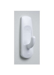 Command 17001ES Utility Hooks, medium, Holds 1.36 Kg. each hook, white color. 2 hooks and 4 strips/pack