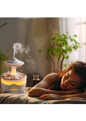 موزع الزيوت العطرية للعلاج بالروائح، مرطب ضباب بارد مطور مع 7 مصابيح LED ملونة، وضعين للضباب، إيقاف تشغيل تلقائي بدون ماء، موزع محمول