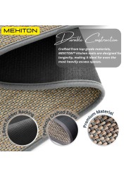 MEKITON - Set of 2 PCs Premium Anti-Fatigue, Non-Skid Natural Rubber Kitchen Floor Mats, Washable Runner Rugs for Kitchen Floor Front of Sink, Laundry Room 45X120CM + 45X75CM (Oats)