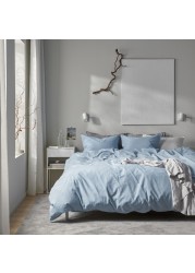 Duvet Cover And Pillowcase Blue-Grey 150X200/50X80 Cm