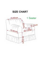 Jacquard Fabric Stretchable One Seater Sofa Cover Chocolate Brown