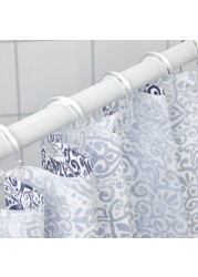 Shower Curtain White/Blue 180X200cm
