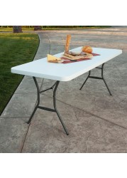 Generic Class Dn-Bm0 Heavy Duty Folding Table Centerfold, Ideal For Crafts, Outdoor Events, Convenient Carry Handle, 6-Feet, White - Cldnbm09, 180*70 cm